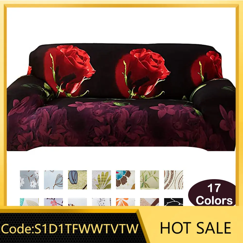 

3 Seater 3D Sofa Cover Rose printing Elastic Slipcovers Elastic All-inclusive Couch Cover sofa Covers For Living Room Y416