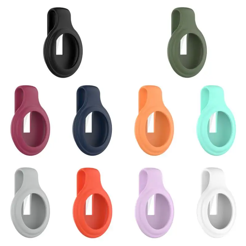 

For Apple Airtags Sleeve Anti-lost Silicone Case Steel Clip Locator GPS Tracker Keychain Protect Cover Shell For Apple Air Tag