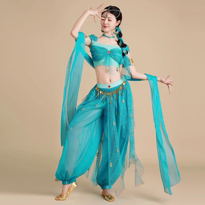 

Фестивальные костюмы Арабской принцессы, индийские танцевальные вышивки, Болливудский жасмин, костюм для косплея, жасмин, принцесса, необычный наряд