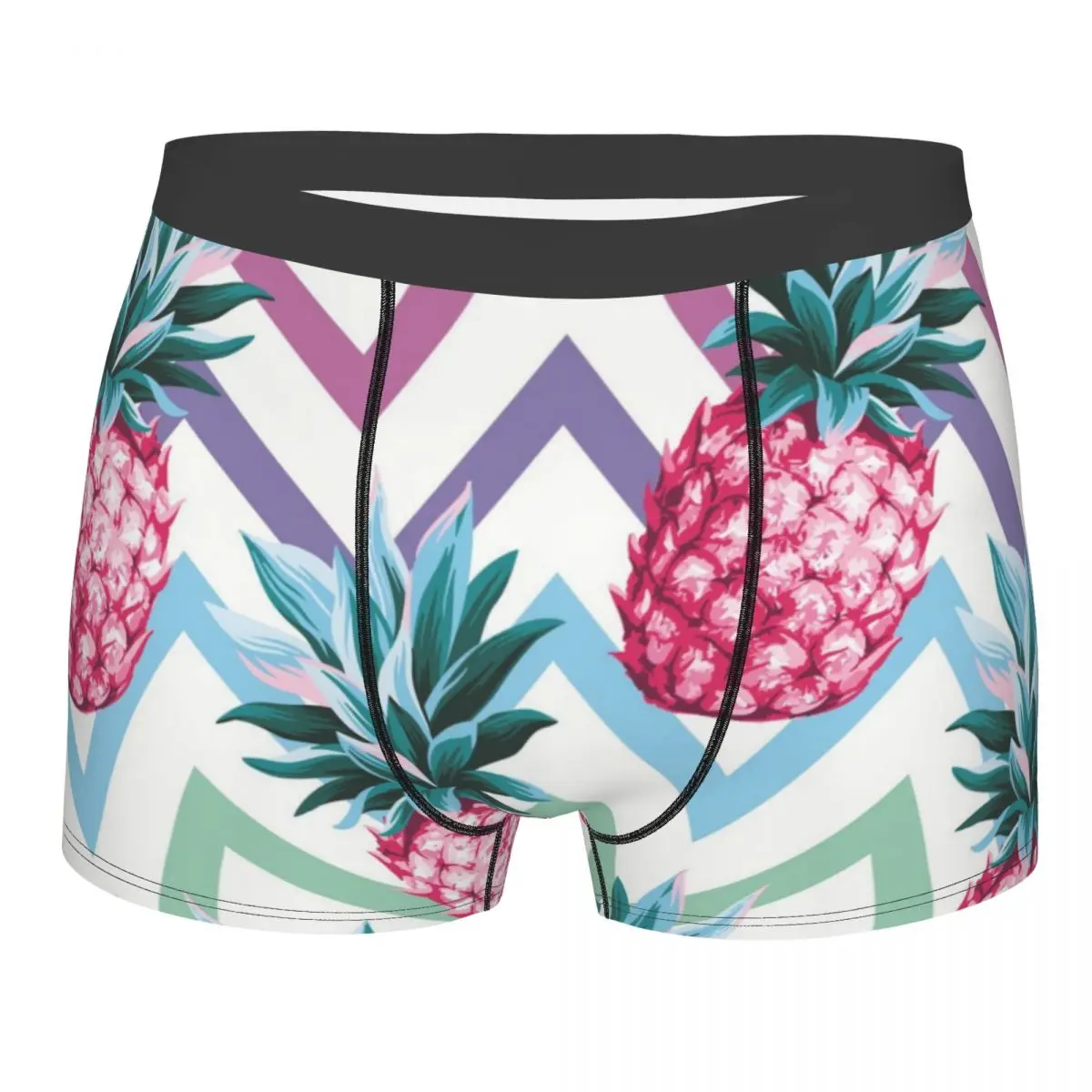 

Трусы-боксеры мужские с абстрактным геометрическим принтом, удобные шорты с ананасом, пикантное нижнее белье