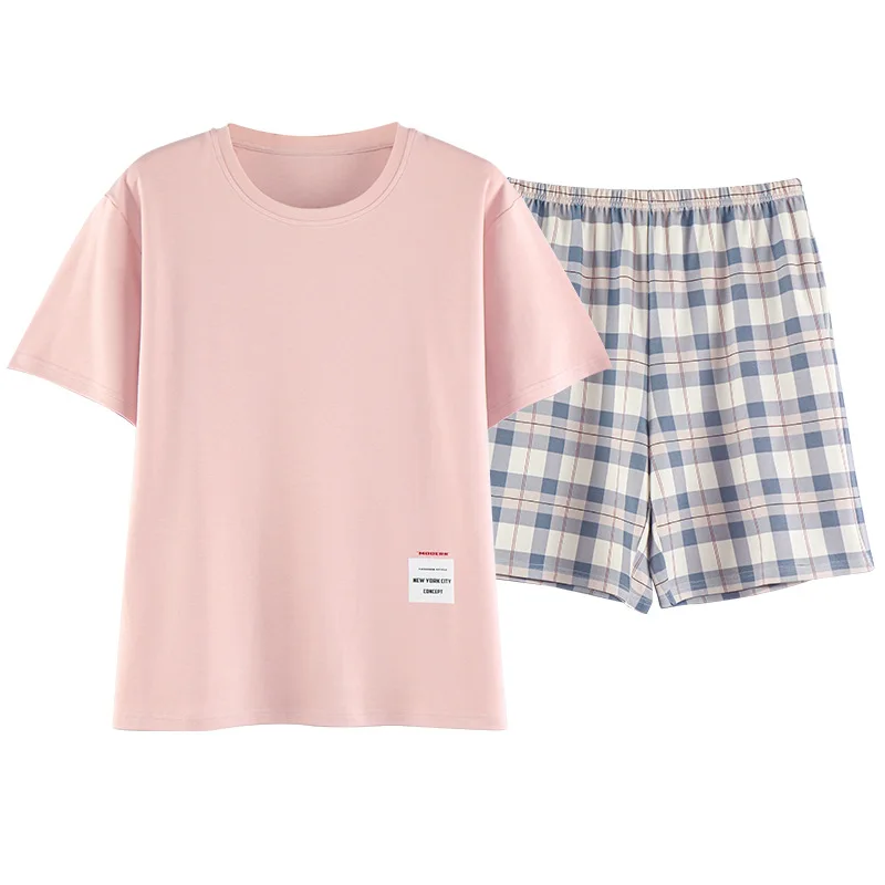 Men Summer Pajamas Sets Short Sleeve Shirt With Pants Cotton Eco Fabric Casual Lounge Home Male Confort Sleepwear