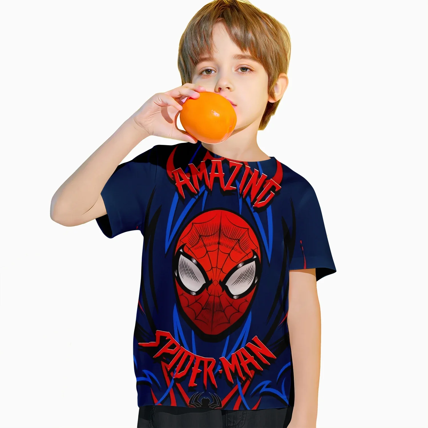 Детская летняя быстросохнущая дышащая футболка с короткими рукавами супергерой