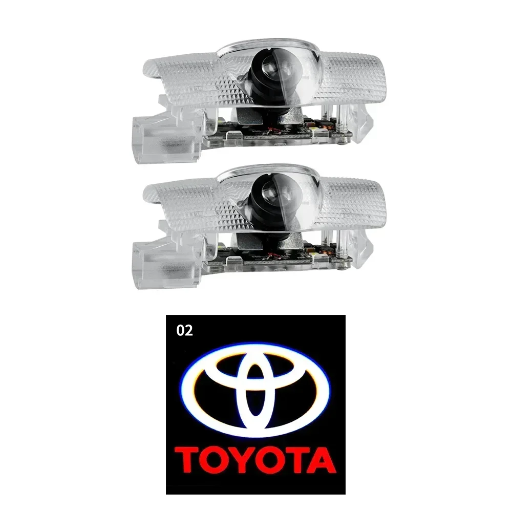 

2 шт. автомобильная светодиодная лампа приветствия с логотипом Toyota, дверной призрак, теневой свет, лазерный проектор для Toyota PRADO Camry Corolla Rav4 Prius