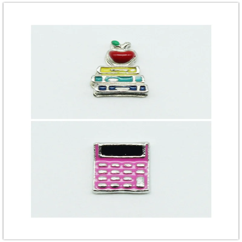 Лидер продаж 15 шт./лот калькулятор Apple Book плавающие подвески живое стекло