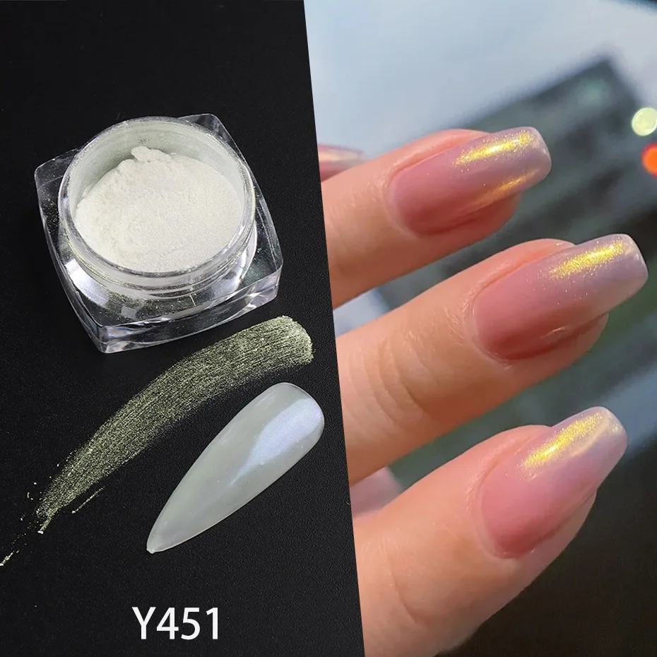 

1Box Pearl Nail Glitter Powder Shimmer Rubbing Nail Art Aurora Pigment Chrome Paillette For Manicure DIY Jewelry Art Ornament