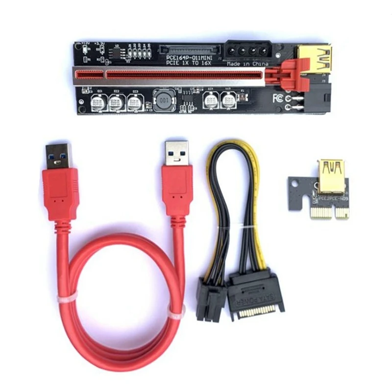 

VER011-Mini Riser Card USB3.0 High-Speed Riser 1X To 16X Extension Cable For Graphics Card PCI-E Riser For Mining