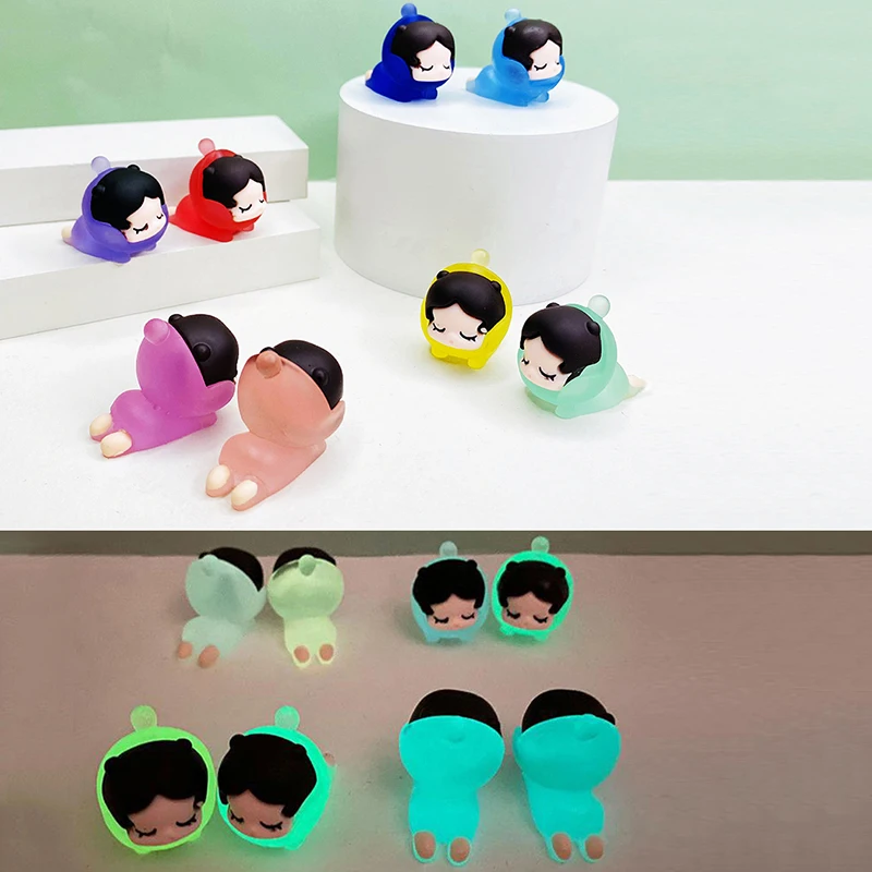 

5Pcs Mini Luminous Sleeping Girls Figurines Miniatures Resin Crafts Micro Landscape Glow in the Dark Fairy Dollhouse Decor