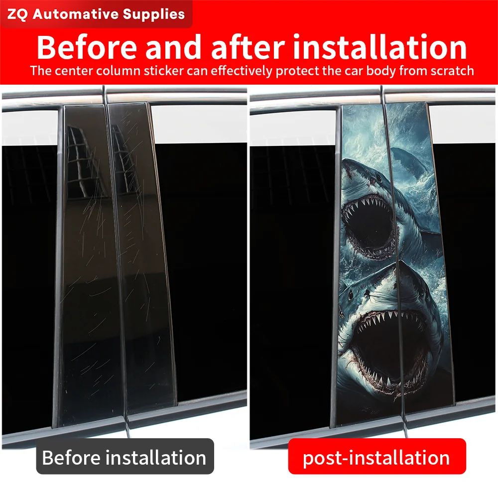 Акула Мегалодон автомобильные наклейки водостойкие DIY авто B-стойка защитный