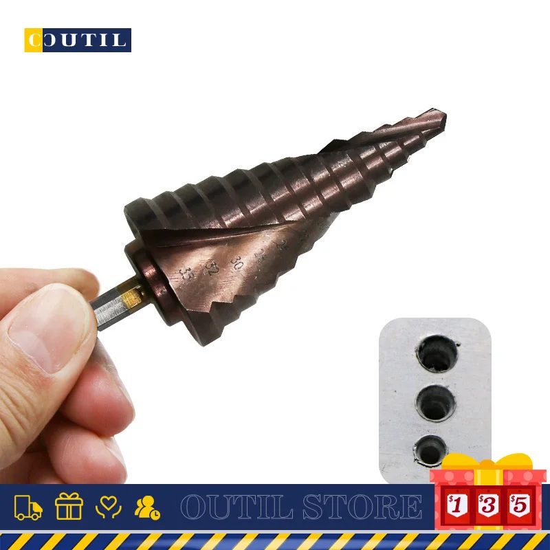 

1pc M35/Co High Hardness Step Drill High Quality Industrial Grade Hole Opener Professional Hexagonal Shank Pagoda Drill