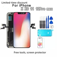oled for iphone x xr xs max lcd display for iphone 11 lcd 12pro max screen digitizer assembly replacement with little defective