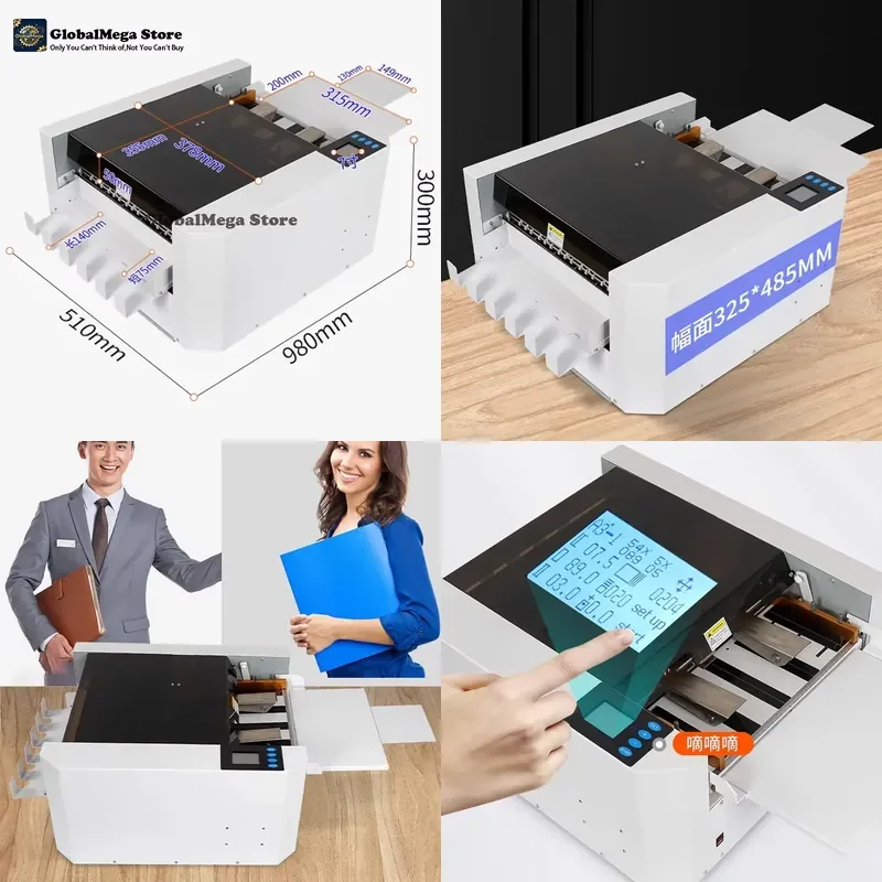 Фото Многофункциональный интеллектуальный триммер для фотографий GlobalMega Store QK-A3+P, электрический резак для визиток, 100 листов/40 с №1