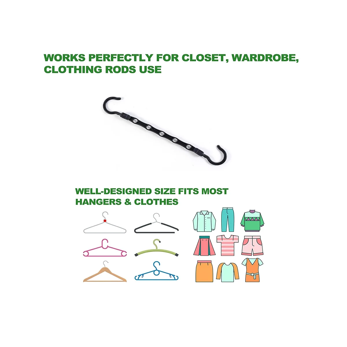 Вешалка для одежды организации и хранения Модернизированный шкаф хранилище 20 шт.