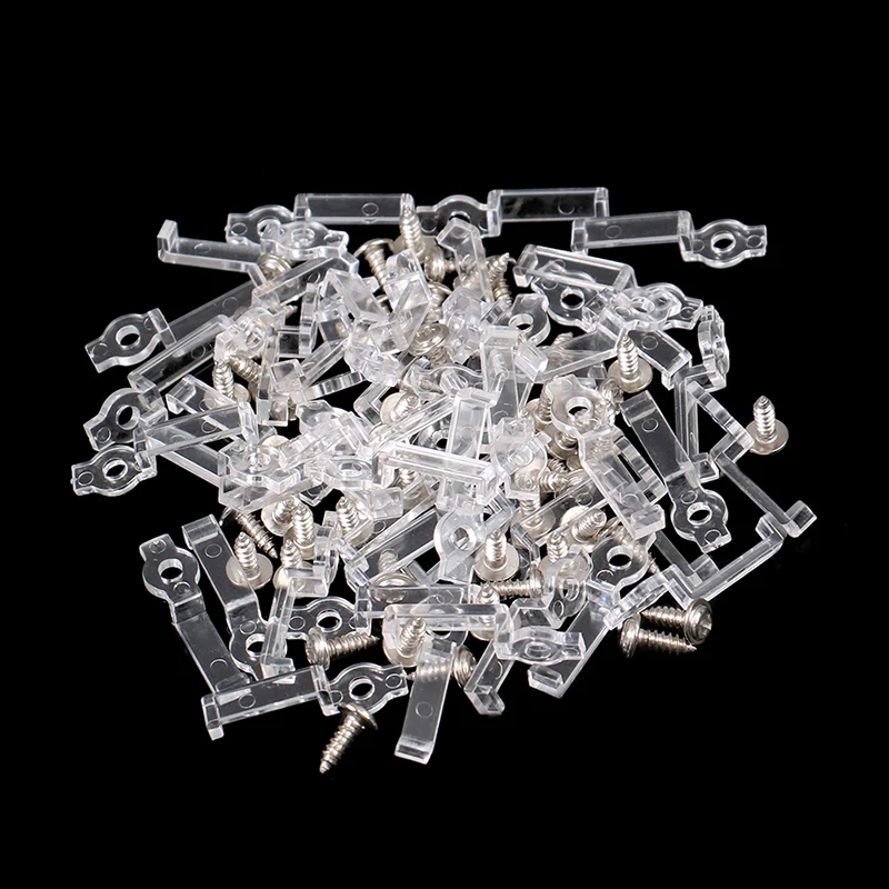 

50pcs Mounting Brackets Clip One-Side Fixing Clips For 3528/5050/5630/3014 SMD LED Waterproof Strip Light Within 10mm Width Set