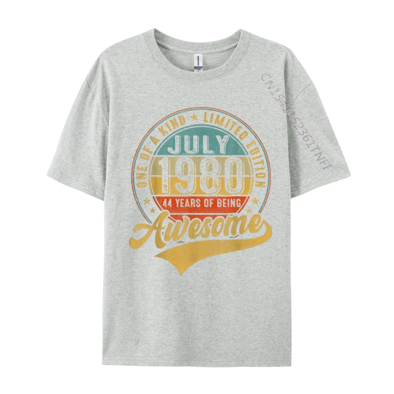 Retro Made In 1980 July Limited Edition 44th Birthday Unique Tops Tees NEW YEAR DAY Crew Neck Premium Cotton Men Top T-Shirts