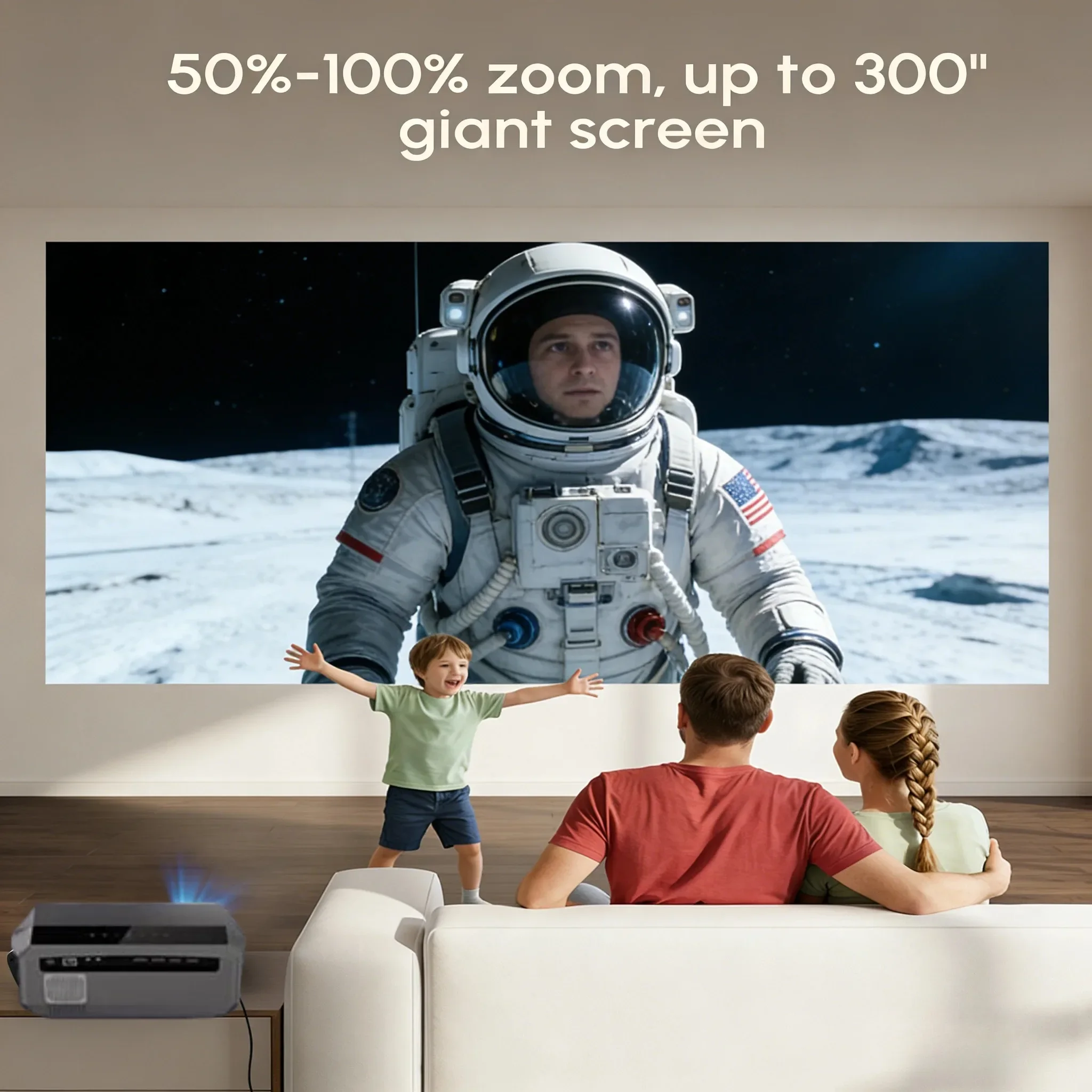 Видеопроектор ApexTP4K 3800 ANSI с нативным Full HD, Wi-Fi 2.4+5G, автофокусом, Android TV, для фильмов и видео, NFC, для домашнего кинотеатра (дневное использование) (art.: 3920db0006cee) - 3920db0006cee