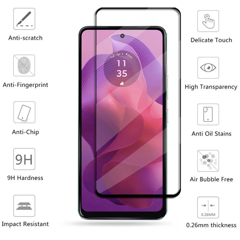 Vetro di copertura completa на Motorola Moto G24 temperato для Protezione dello四mo HD Pellicola protettiva