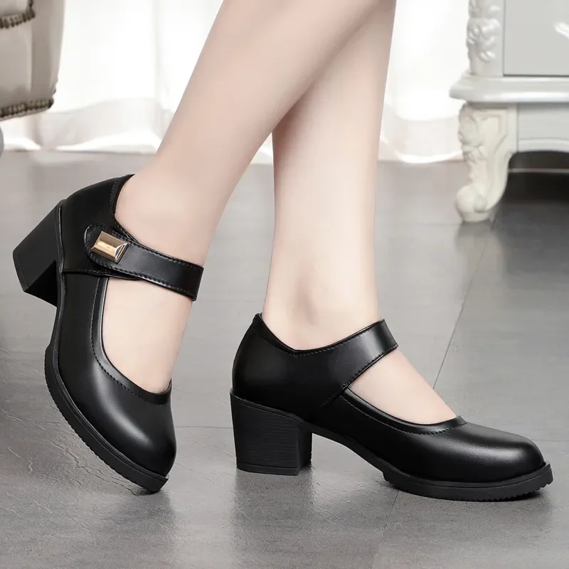 sapatos femininas women cool comfort black square heel shoes for student school lady casual spring summer hotel work fa69