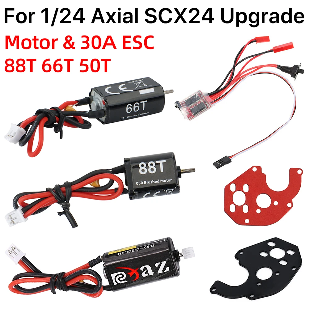 Kit de actualización de Motor SCX24 para coche RC Crawler 1/24 Axial Scx24 030 050 Motor Esc cepillado Combo 88T 66T 50T fuerte magnético