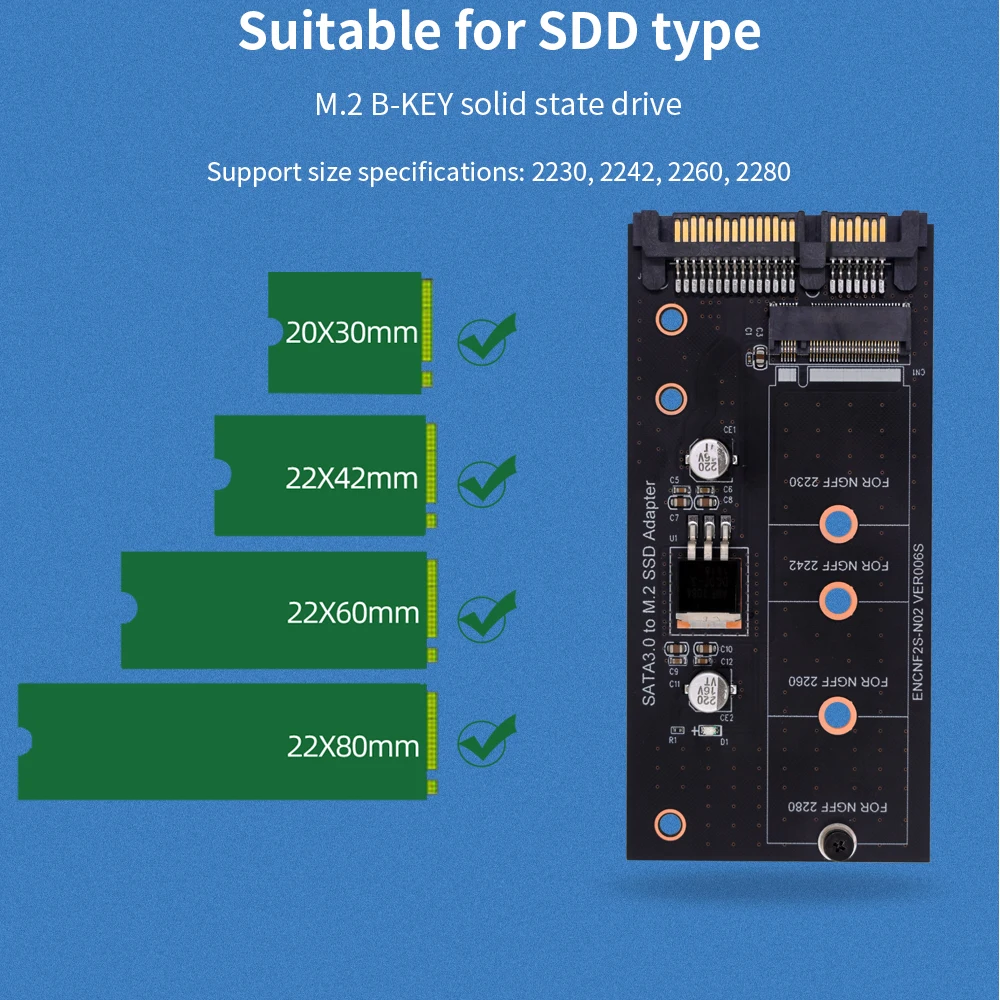 Адаптер TISHRIC с одним портом M.2 платы SATA3.0 на SSD адаптер 22PIN PCI-E Express для NGFF 2280 2260 2242 2230