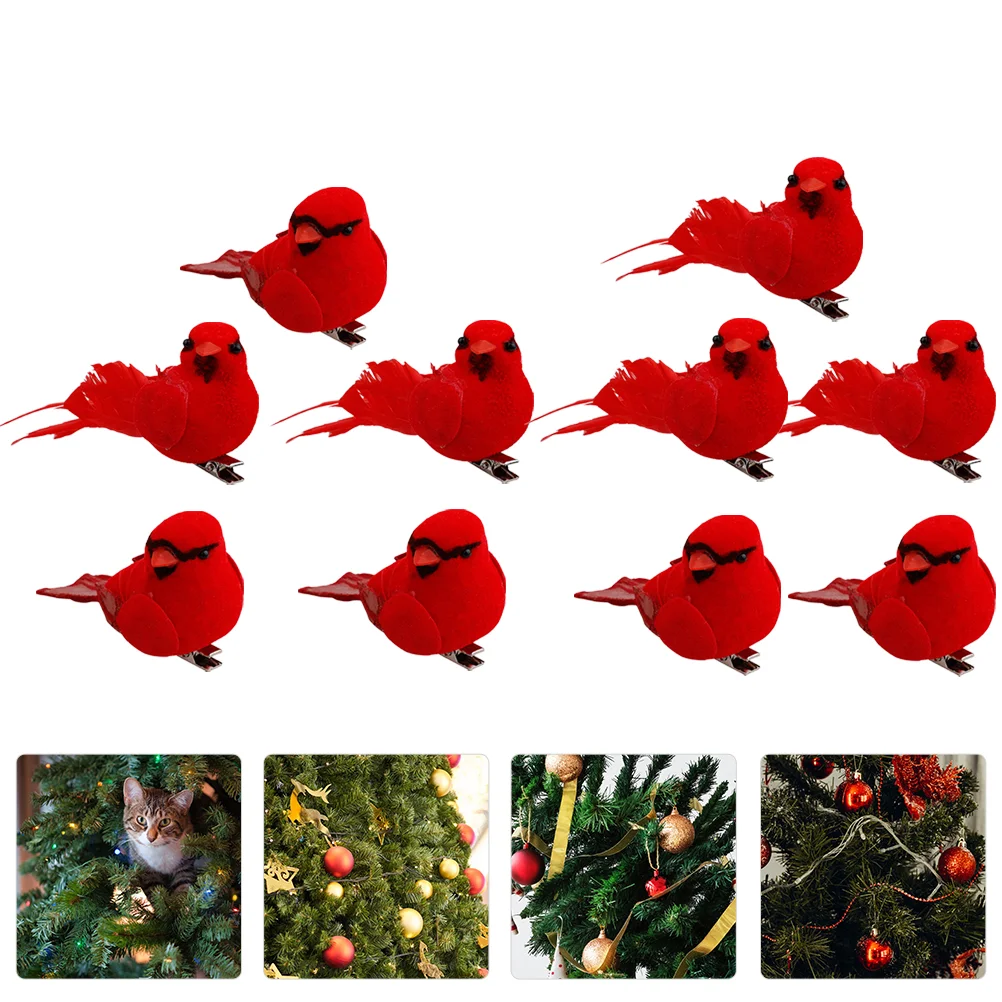 

Birds Christmas Bird Ornaments Cardinal Tree Red Cardinals Artificial Ornamentdecorations Props Crafts Decoration Branches