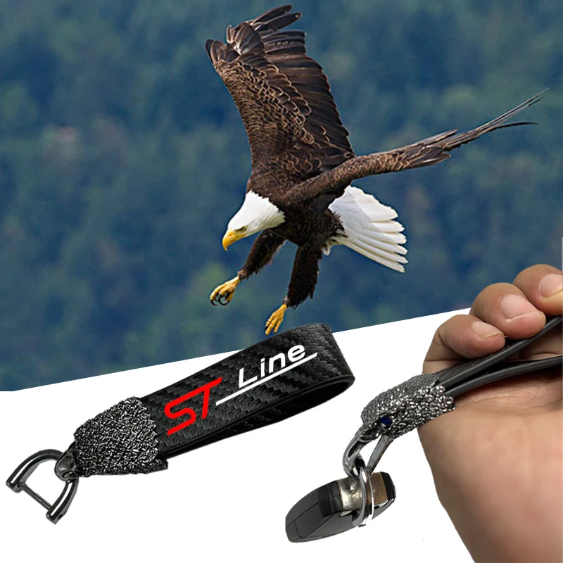 

Cars Key Ring Key Chain Cars Carbon Fiber Texture for FORD Cars st1 stline Accessories