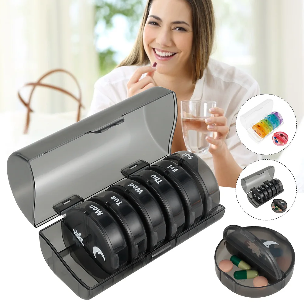 

Pill Case Pill Container Organizer Health Care Drug Travel Divider 7Day Pill Storage Bag Travel Pill Case 2 Times A Day Pill Box