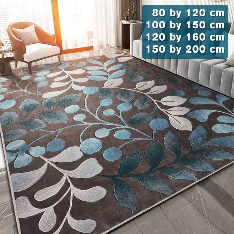 

Botanical Printed Carpet Rug for Living Room Washable Bedroom Large Area Rugs Modern Printing Floor Carpet for Parlor Mat