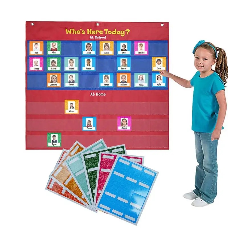 

Classroom Attendance Chart Classroom Attendance Chart Who Is Here Today Helping Hands Pocket Chart For Classroom Homeschool