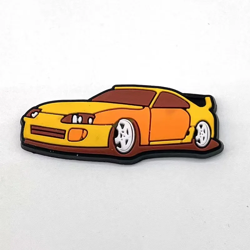 Fashion 1pcs JDM Cool sports car PVC shoes charms DIY cartoon Accessories jibz for croc clogs shoe Decorations man kids gifts
