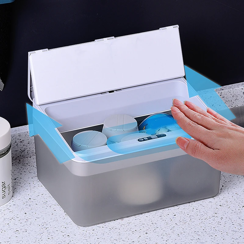 

Fast UV Light Sanitizer Box Portable Phone UVC Light Sanitizer With Extra Rack Compartment Cosmetic Storage Case