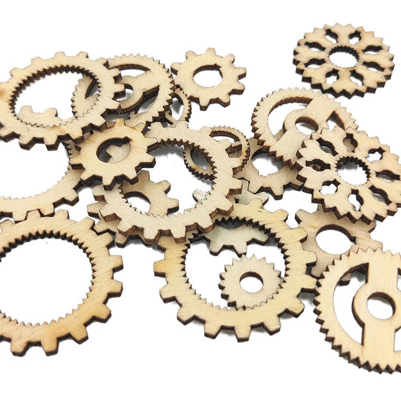 

20pcs Mini Wooden Gear Puzzle Buttons Unfinished Wood Pieces Crafts for DIY Crafts Art Decoration Painting