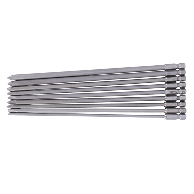 Promotion! 9Pcs 1/4 Inch 200Mm Ph1 Ph2 Phillips Magnetic Long Hex Cross Head Screwdriver Bits S2 Electric Drill Power Driver Too |
