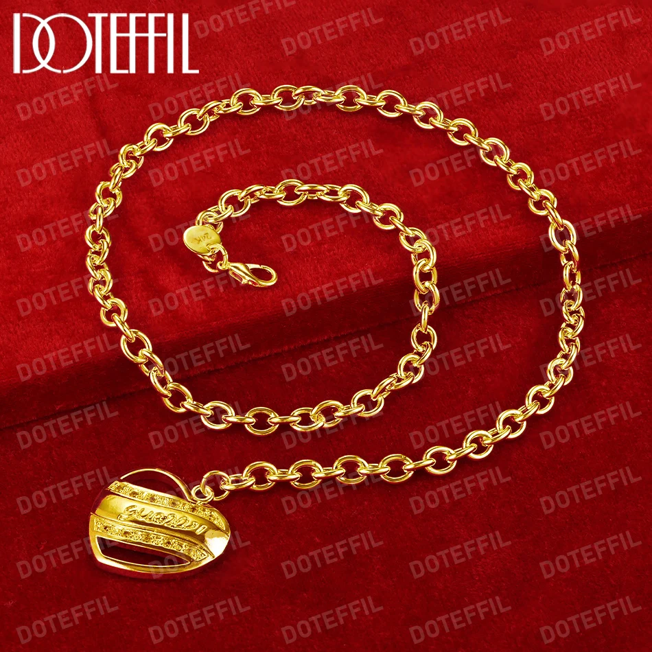 Ожерелье DOTEFFIL из 18-каратного золота с кулоном в виде сердца циркония класса ААА