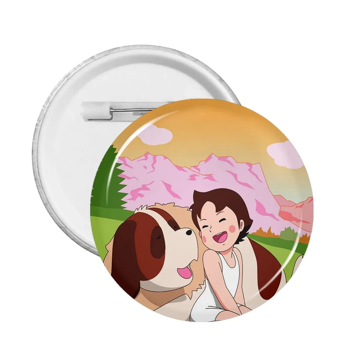 

Heidi значок с собакой Gift Fashion Girl Аниме Hat Мягкие кнопки Pin 58 мм значки для брошь для рюкзака