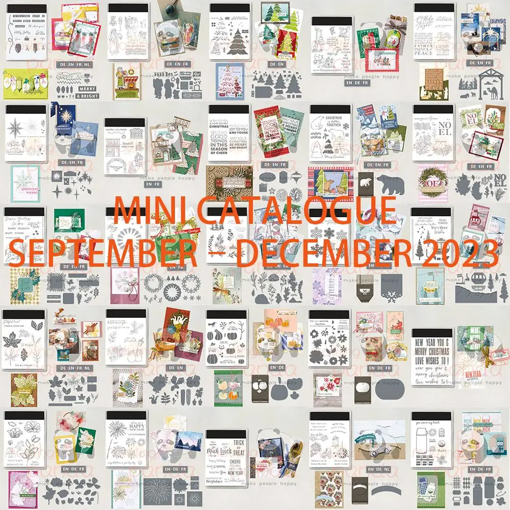 

2023 New EN DE FR NL Clear Stamps Metal Cutting Dies Winter Thanksgiving Halloween Christmas DIY Scrapbooking Supplies For Cards
