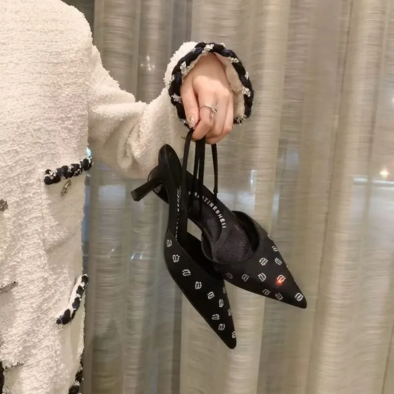 

Женские замшевые ботильоны на высоком каблуке, с острым носком