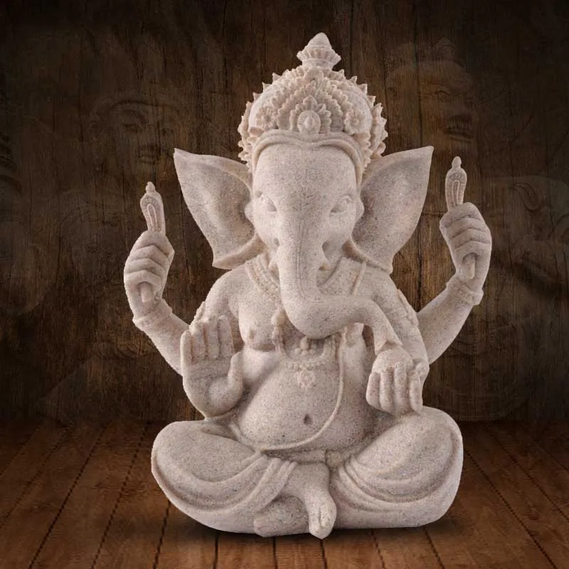 

Elephant Statue Sculpture Sandstone Ganesha Buddha Handmade Indian Ganesha Elephant Figurine Home Decoration Accessories