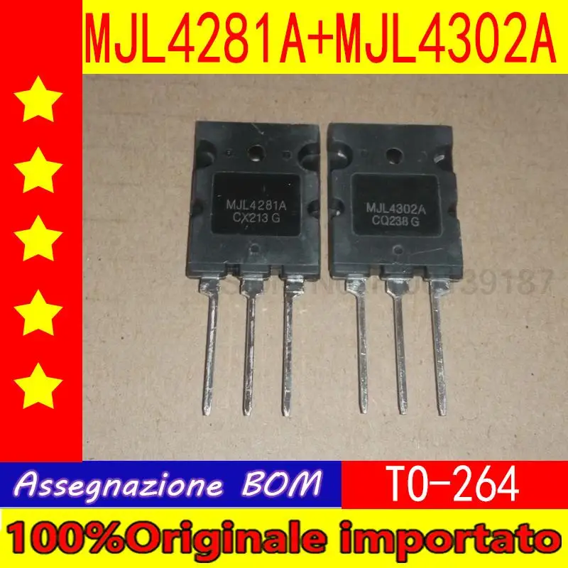 5pairs of  MJL4302A  MJL4281A  MJL4302A  TO-264  High power amplifier transistors (1 pair)