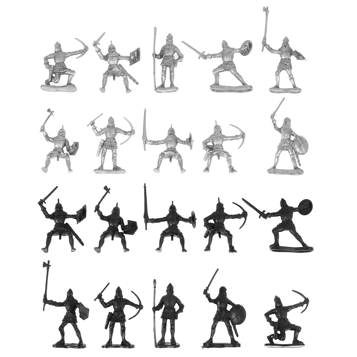 

28pcs Soldier Toy Funny Plastic Soldier Horseman Model Toy for Children (12pcs Soldiers, 8pcs Troops and Horses, 8pcs