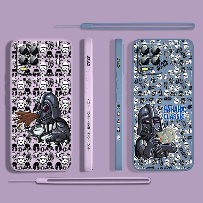 

Star Wars Robot Cool For OPPO Realme 50i 50A 9i 8 6 Pro Find X3 Lite NEO GT Master A9 2020 Liquid Left Rope Phone Case Cover