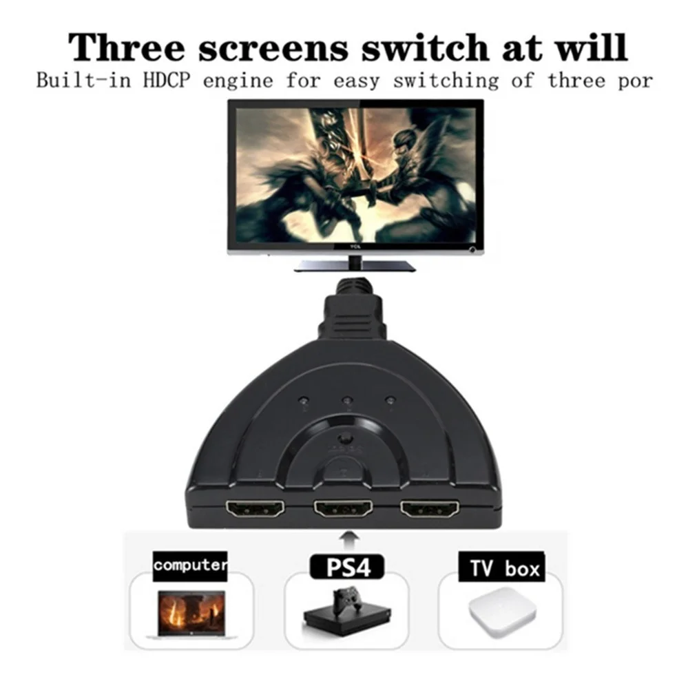 PzzPss 3 порта HDMI коммутатор адаптер кабель 1080P Сплиттер концентратор в 1 выход
