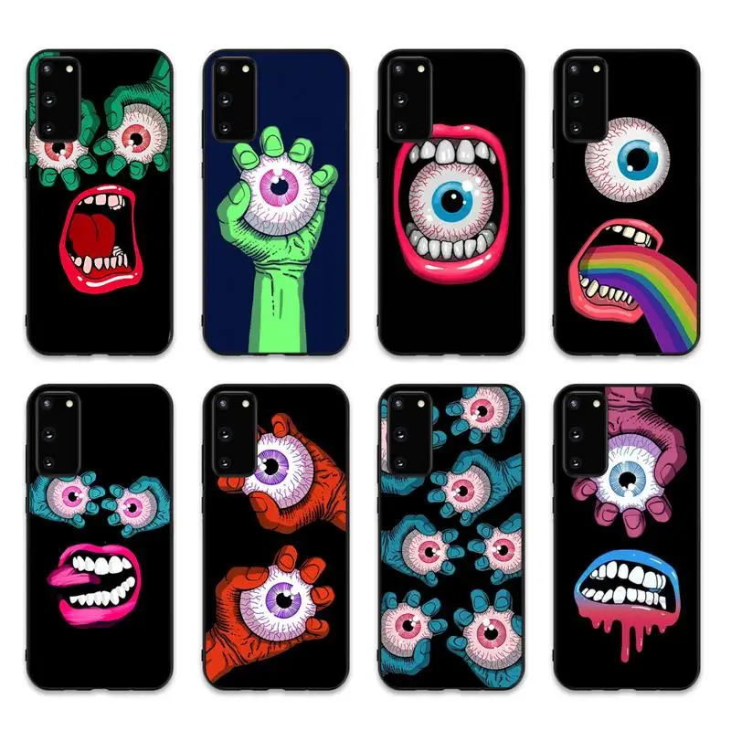 

Fashion Bone Eyes Pattern Phone Case for Samsung S20 lite S21 S10 S9 plus for Redmi Note8 9pro for Huawei Y6 cover