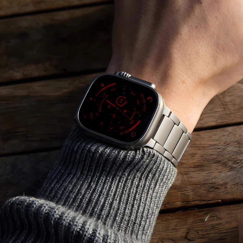 Фото Роскошный ремешок из титанового сплава для Apple Watch Ultra 2 10 9 8 7 6 5 Металлический браслет-ремешок для iWatch 38 мм 40 41 мм 42 мм 45 мм 46 мм 49 мм №4