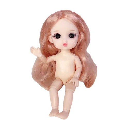 17 см, 8 очков, милая девушка BJD с ртом, 3D настоящие глаза, 13-шарнирная игрушка, кукла-корпус