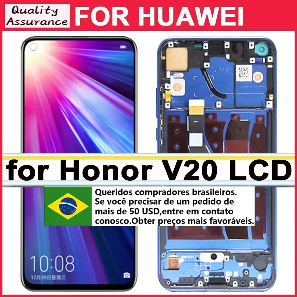 Сменный ЖК-экран 6 4 дюйма для Huawei Honor V20 запчасти ЖК-дисплея с сенсорным экраном 100%