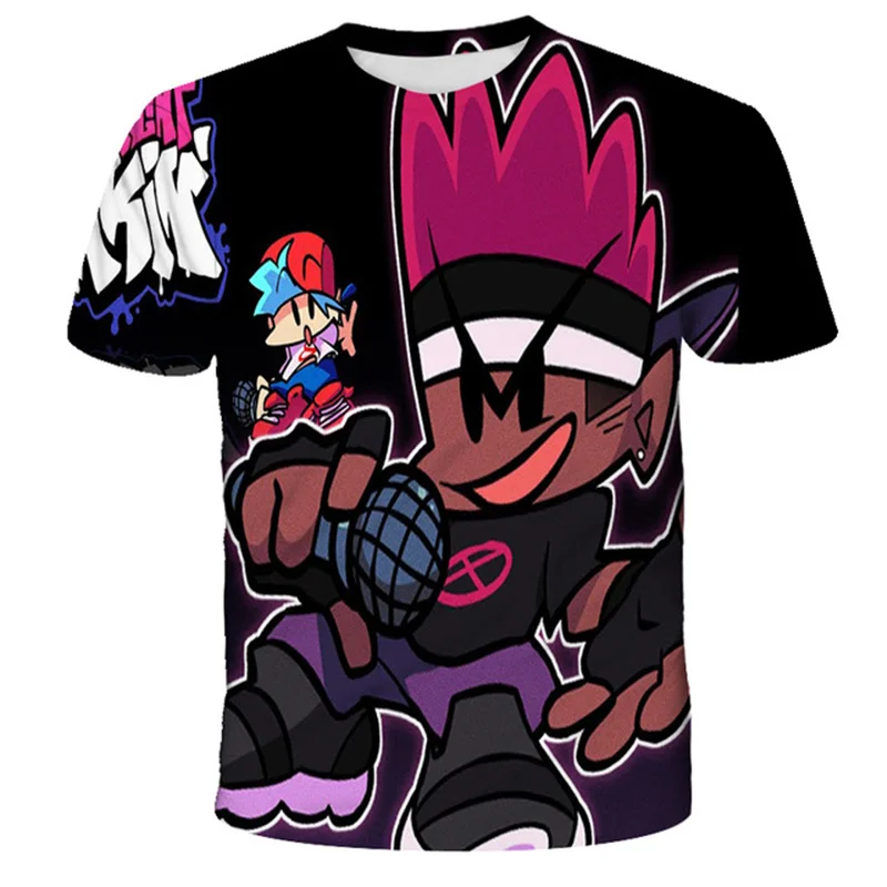 

Футболки для мальчиков и девочек Fridany Night Funkin, летние детские топы с коротким рукавом, футболки, одежда, детские костюмы