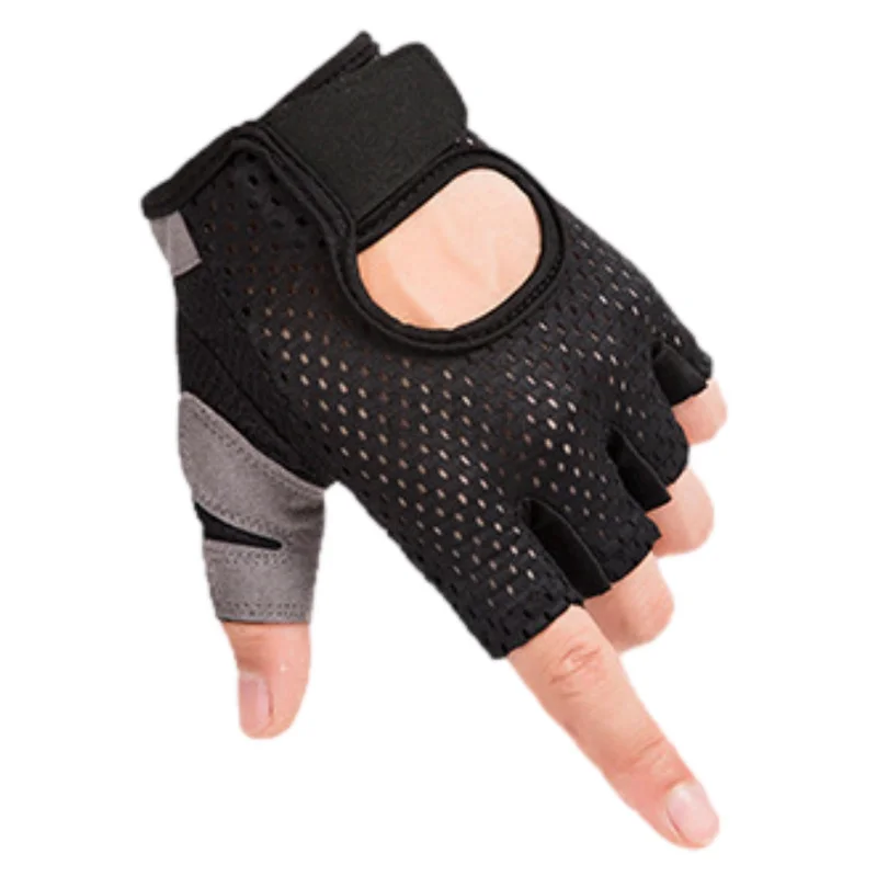 

Men Women Gym Fitness Lift Weights Protect Wear Resistant Mitten Half Finger Outdoor Sport Letter Cycling Non Slip Glove