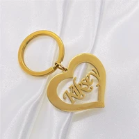 personalized master customized letter key chain stainless steel heart name bff keyrings friendship diy keychains