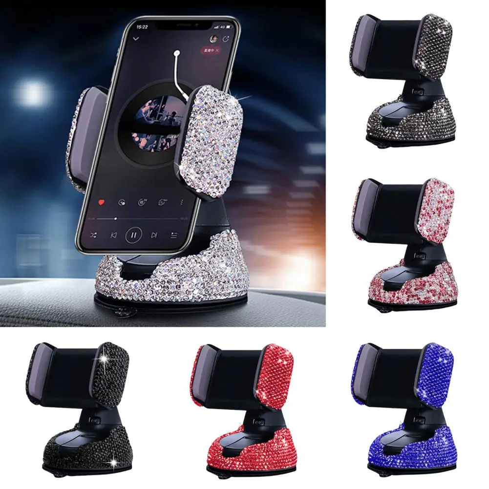 

Crystal Rhinestones 360 Degree Car Phone Holder for Car Dashboard Auto Windows and Air Vent Universal Car Mobile Phone Holder