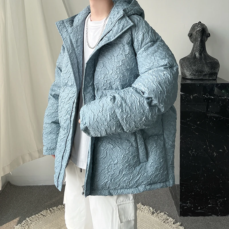 Winter Men's Cotton Padded Parkas Hooded Loose Thicken Jackets Warm Coats Outwear